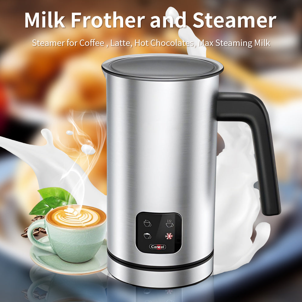  Milk Frother Electric, Coffee Frother, Warm and Cold Milk  Foamer, BIZEWO 4 IN 1 Automatic Milk Warmer Stainless Steel with Touch  Screen, for Coffee, Latte, Hot Chocolate: Home & Kitchen