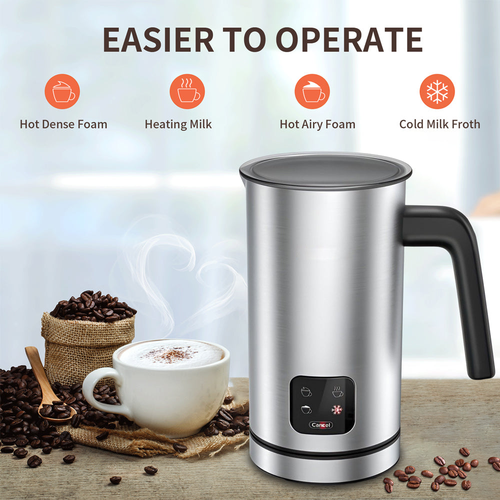 Milk Frother, Electric Milk Warmer with Touch Screen, Hot & Cold