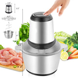 300W  2L Two Files Household Electric Stainless Steel One-Button Meat Grinder / Mixer With 304 Stainless Steel Cup