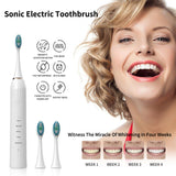 Sonic Electric Toothbrush 5 Modes With 2 Head IPX7 Waterproof USB Charging